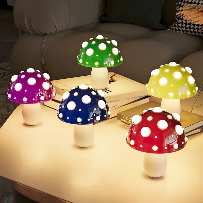 Mushroom LED Table Lamp USB Rechargeable Light