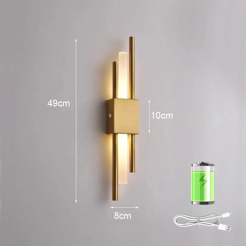 Nordic LED Wall Lamp with USB Plug for Bedroom Decor