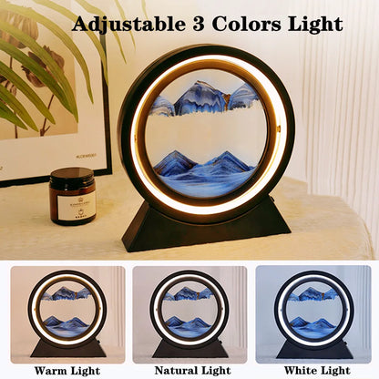 Seaside Magic : lampe sablier 3D à sables mouvants 