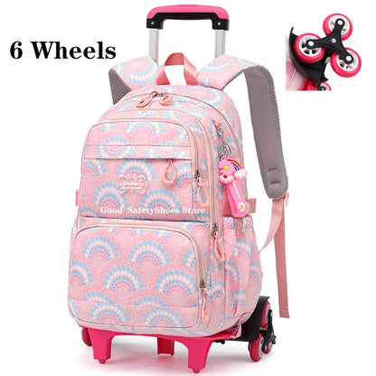 All-Terrain School Companion: Waterproof Rolling Backpack for Girls