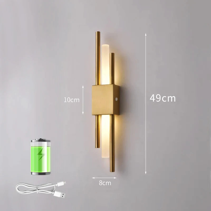 Nordic LED Wall Lamp with USB Plug for Bedroom Decor