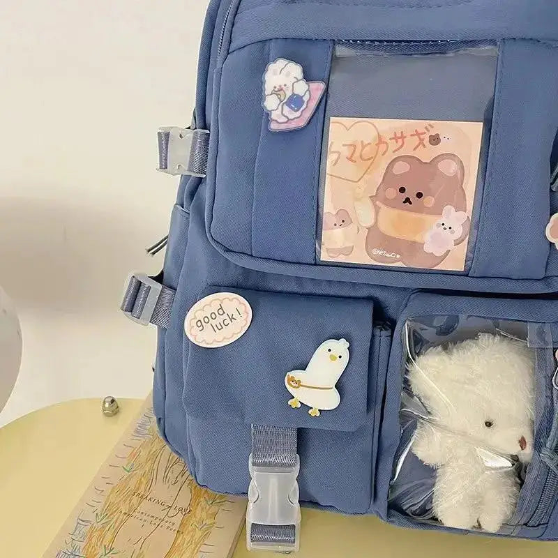 Sac à dos d'école chic Harajuku pour filles - Sac pour ordinateur portable mignon pour adolescentes avec poches pour les étudiants